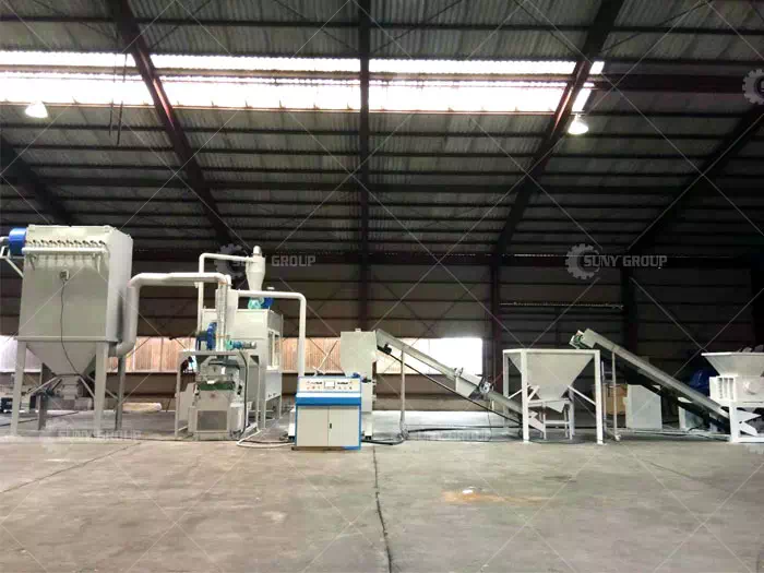 Cable wire recycling machine Japanese customer work site