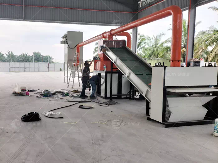 Laminated Glass Recycling Equipment — Customer Site